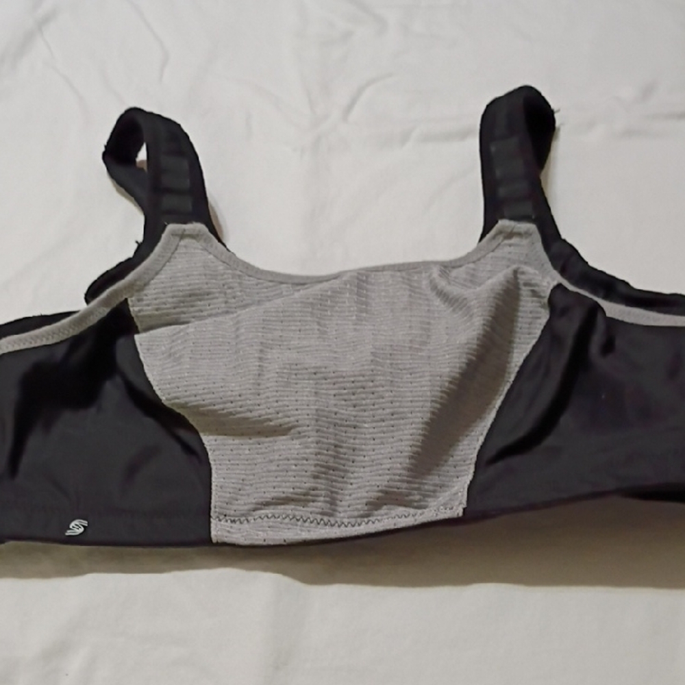 Glamorise Black and Gray Sports Bra